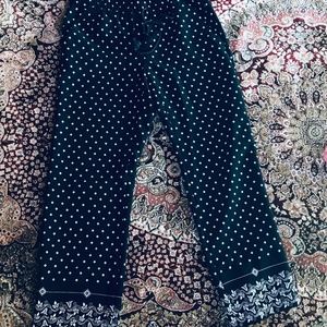 Loft Navy and White Drawstring Pants